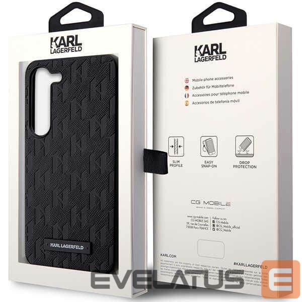 Kitas telefono priedas Karl Lagerfeld Karl Lagerfeld Saffiano Mono Metal Logo case for Samsung Galaxy S24+ - black