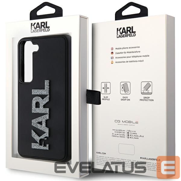 Kitas telefono priedas Karl Lagerfeld Karl Lagerfeld 3D Rubber Glitter Logo case for Samsung Galaxy S24 - black