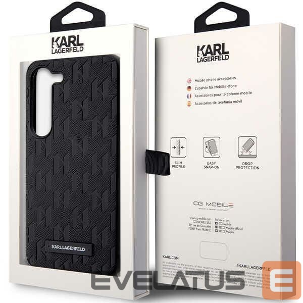 Kitas telefono priedas Karl Lagerfeld Karl Lagerfeld Saffiano Mono Metal Logo case for Samsung Galaxy S24 - black