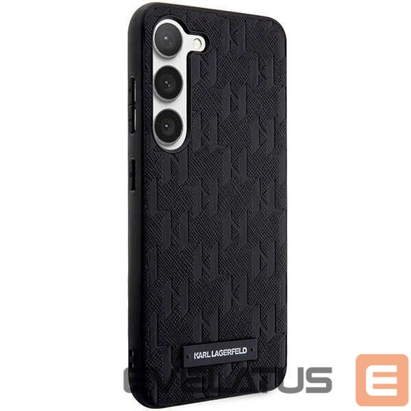 Kitas telefono priedas Karl Lagerfeld Karl Lagerfeld Saffiano Mono Metal Logo case for Samsung Galaxy S24 - black