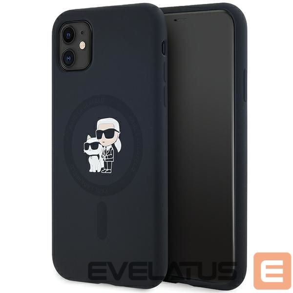 Kitas telefono priedas Karl Lagerfeld Karl Lagerfeld Silicone Karl&Choupette MagSafe case for iPhone 11 / Xr - black