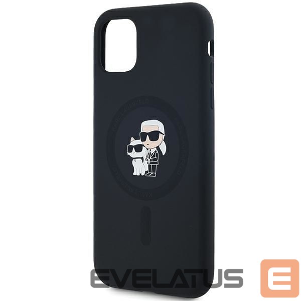 Kitas telefono priedas Karl Lagerfeld Karl Lagerfeld Silicone Karl&Choupette MagSafe case for iPhone 11 / Xr - black