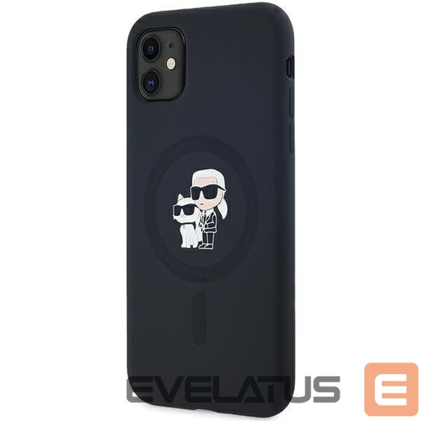 Kitas telefono priedas Karl Lagerfeld Karl Lagerfeld Silicone Karl&Choupette MagSafe case for iPhone 11 / Xr - black