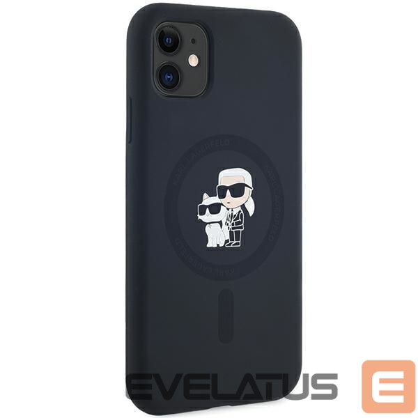 Kitas telefono priedas Karl Lagerfeld Karl Lagerfeld Silicone Karl&Choupette MagSafe case for iPhone 11 / Xr - black