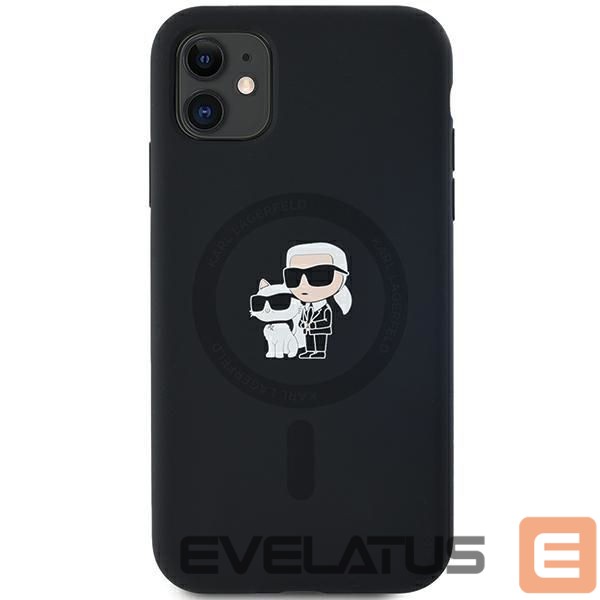 Kitas telefono priedas Karl Lagerfeld Karl Lagerfeld Silicone Karl&Choupette MagSafe case for iPhone 11 / Xr - black