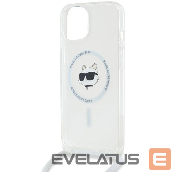 Kitas telefono priedas Karl Lagerfeld Karl Lagerfeld IML Choupette Head & Cord MagSafe case for iPhone 13 / 14 / 15 - transparent