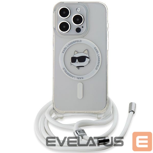 Kitas telefono priedas Karl Lagerfeld Karl Lagerfeld IML Choupette Head & Cord MagSafe case for iPhone 14 Pro - transparent