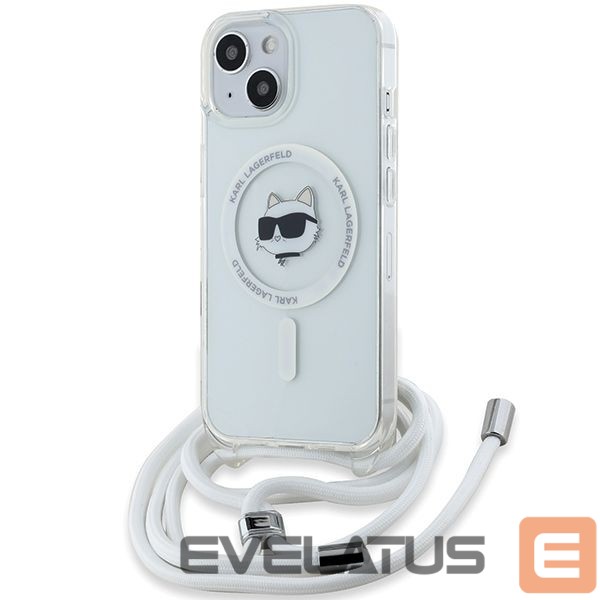 Kitas telefono priedas Karl Lagerfeld Karl Lagerfeld IML Choupette Head & Cord MagSafe case for iPhone 14 / 13 / 15 - transparent