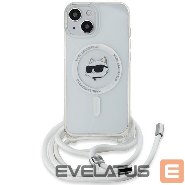 Kitas telefono priedas Karl Lagerfeld Karl Lagerfeld IML Choupette Head & Cord MagSafe case for iPhone 14 / 13 / 15 - transparent