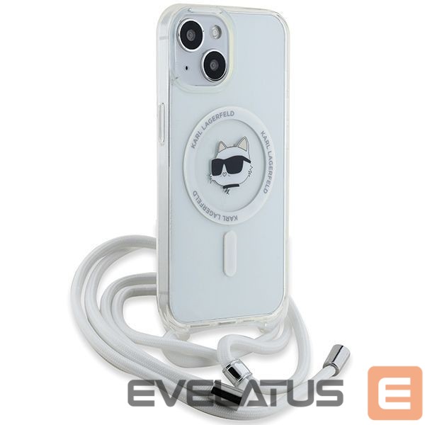 Kitas telefono priedas Karl Lagerfeld Karl Lagerfeld IML Choupette Head & Cord MagSafe case for iPhone 14 / 13 / 15 - transparent