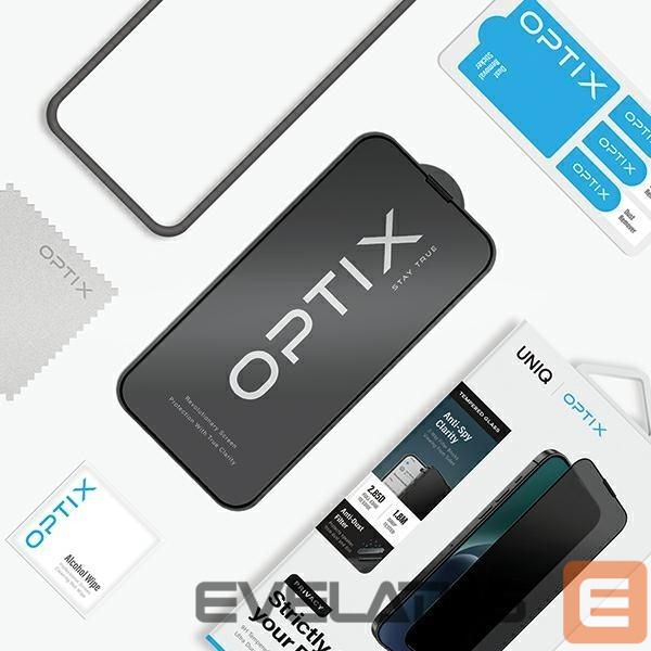 Kitas telefono priedas UNIQ Uniq Optix Privacy tempered glass for iPhone 15 Pro with applicator
