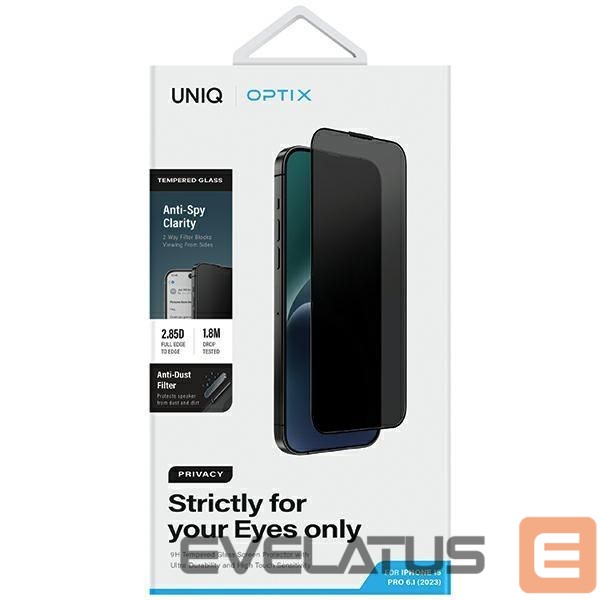 Kitas telefono priedas UNIQ Uniq Optix Privacy tempered glass for iPhone 15 Pro with applicator
