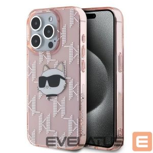 Kitas telefono priedas Karl Lagerfeld  Karl Lagerfeld IML Choupette Head & Monogram case for iPhone 15 Pro - pink 