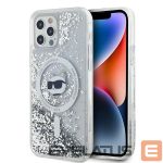 Kitas telefono priedas Karl Lagerfeld  Karl Lagerfeld Liquid Glitter Choupette Head MagSafe Case for iPhone 12 / 12 Pro - Transparent 