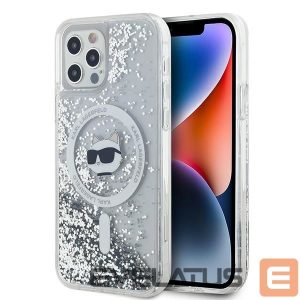 Kitas telefono priedas Karl Lagerfeld  Karl Lagerfeld Liquid Glitter Choupette Head MagSafe Case for iPhone 12 / 12 Pro - Transparent 