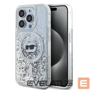 Kitas telefono priedas Karl Lagerfeld  Karl Lagerfeld Liquid Glitter Choupette Head MagSafe case for iPhone 14 Pro Max - transparent 