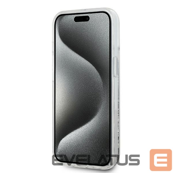 Kitas telefono priedas Karl Lagerfeld Karl Lagerfeld Liquid Glitter Choupette Head MagSafe case for iPhone 15 / 14 / 13 - transparent