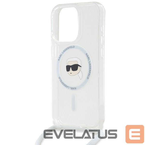 Kitas telefono priedas Karl Lagerfeld Karl Lagerfeld Crossbody IML Karl Head MagSafe case for iPhone 15 Pro Max - transparent