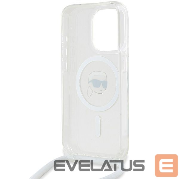 Kitas telefono priedas Karl Lagerfeld Karl Lagerfeld Crossbody IML Karl Head MagSafe case for iPhone 15 Pro Max - transparent