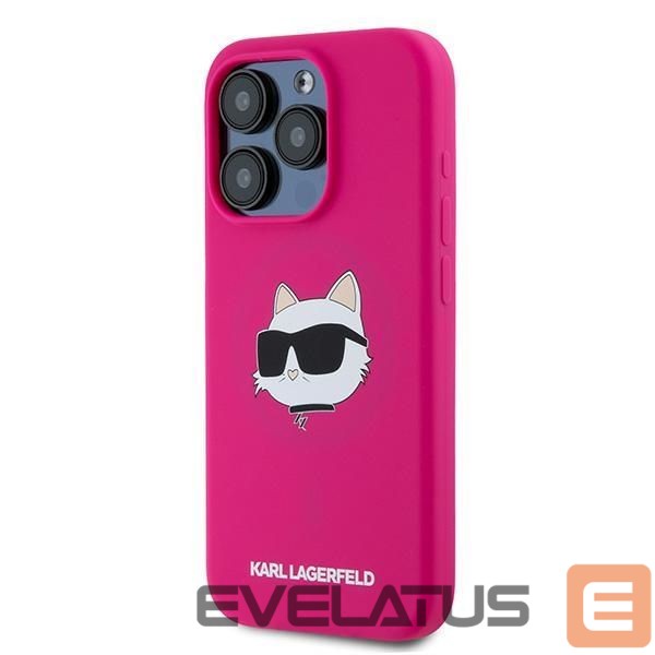 Kitas telefono priedas Karl Lagerfeld Karl Lagerfeld Silicone Choupette Head MagSafe case for iPhone 15 Pro Max - pink