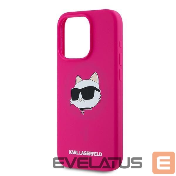 Kitas telefono priedas Karl Lagerfeld Karl Lagerfeld Silicone Choupette Head MagSafe case for iPhone 15 Pro Max - pink