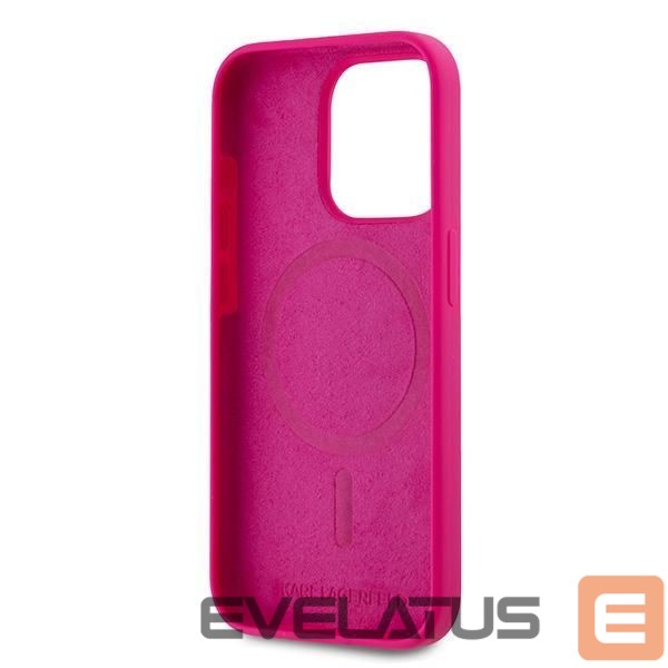 Kitas telefono priedas Karl Lagerfeld Karl Lagerfeld Silicone Choupette Head MagSafe case for iPhone 15 Pro Max - pink