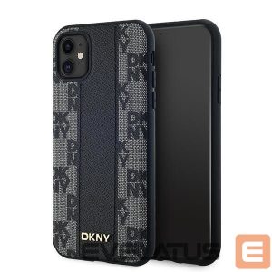 Kitas telefono priedas DKNY  DKNY Leather Checkered Mono Pattern MagSafe Case for iPhone 11 / Xr - Black 