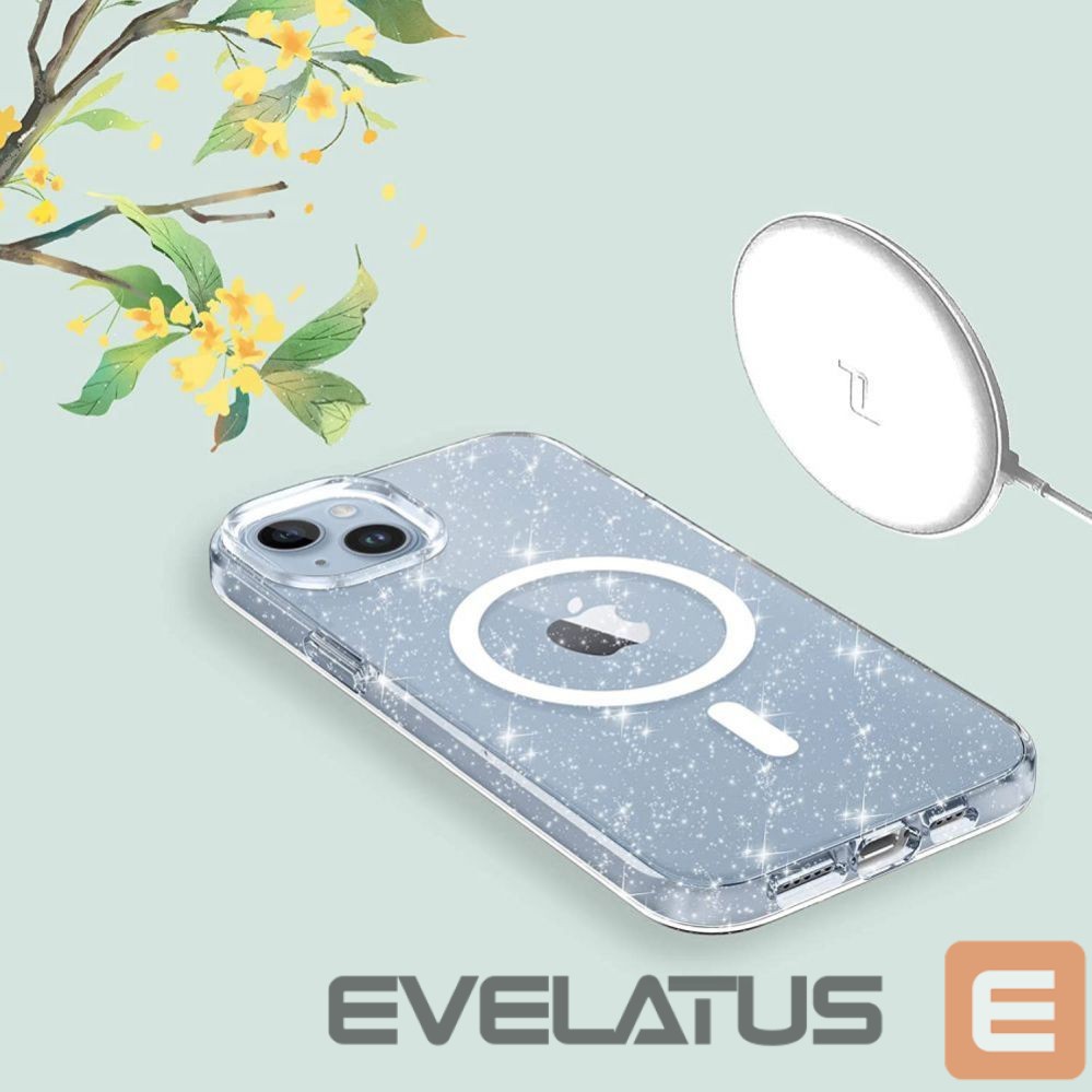 Nugarėlės dėklai Tech-Protect Tech-Protect FlexAir Hybrid MagSafe iPhone 13/14 Case - Clear Glitter