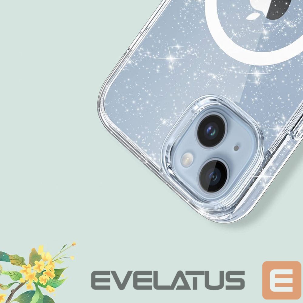Nugarėlės dėklai Tech-Protect Tech-Protect FlexAir Hybrid MagSafe iPhone 13/14 Case - Clear Glitter