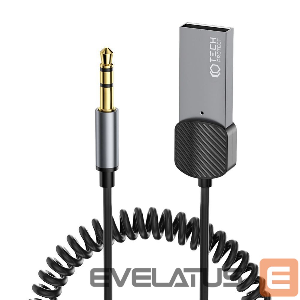Kabelis Tech-Protect Tech-Protect UltraBoost audio adapter mini jack 3.5mm (male) / Bluetooth - gray