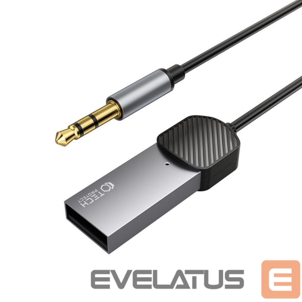 Kabelis Tech-Protect Tech-Protect UltraBoost audio adapter mini jack 3.5mm (male) / Bluetooth - gray