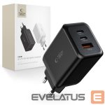 Adapteriai Tech-Protect  Tech-Protect C65W charger 2x USB-C PD 65W / USB-A QC 3.0 - black 