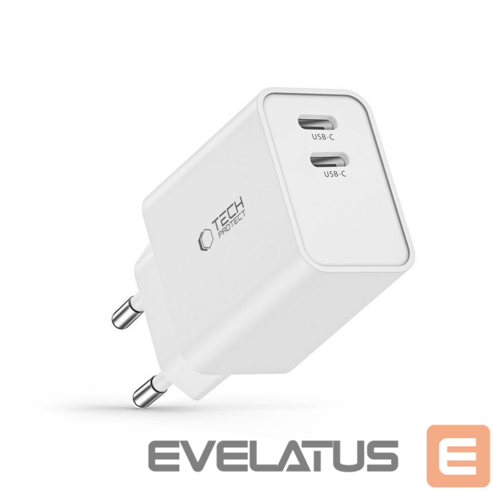 Adapteriai Tech-Protect Tech-Protect C35W charger 2x USB-C PD 35W - white
