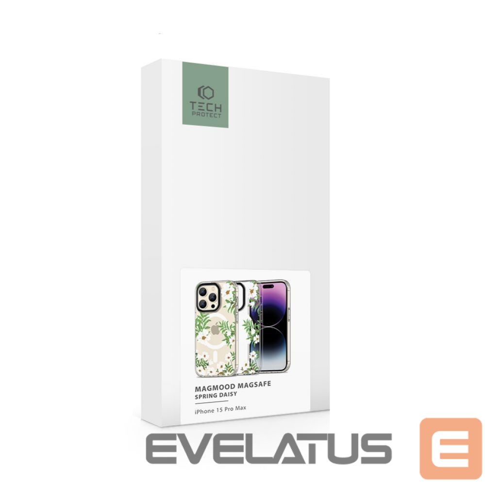 Nugarėlės dėklai Tech-Protect Flowers || Leaves \ White || Transparent