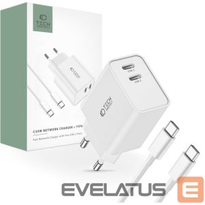 Adapteriai Tech-Protect  White \ z kablem USB-C \ USB-C (female) || USB-C (męski) 
