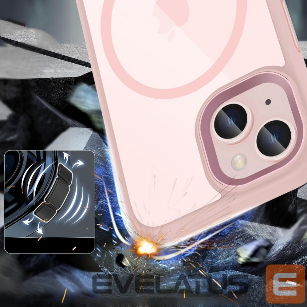 Nugarėlės dėklai Tech-Protect Tech-Protect MagMat MagSafe iPhone 15 Case - Clear Pink