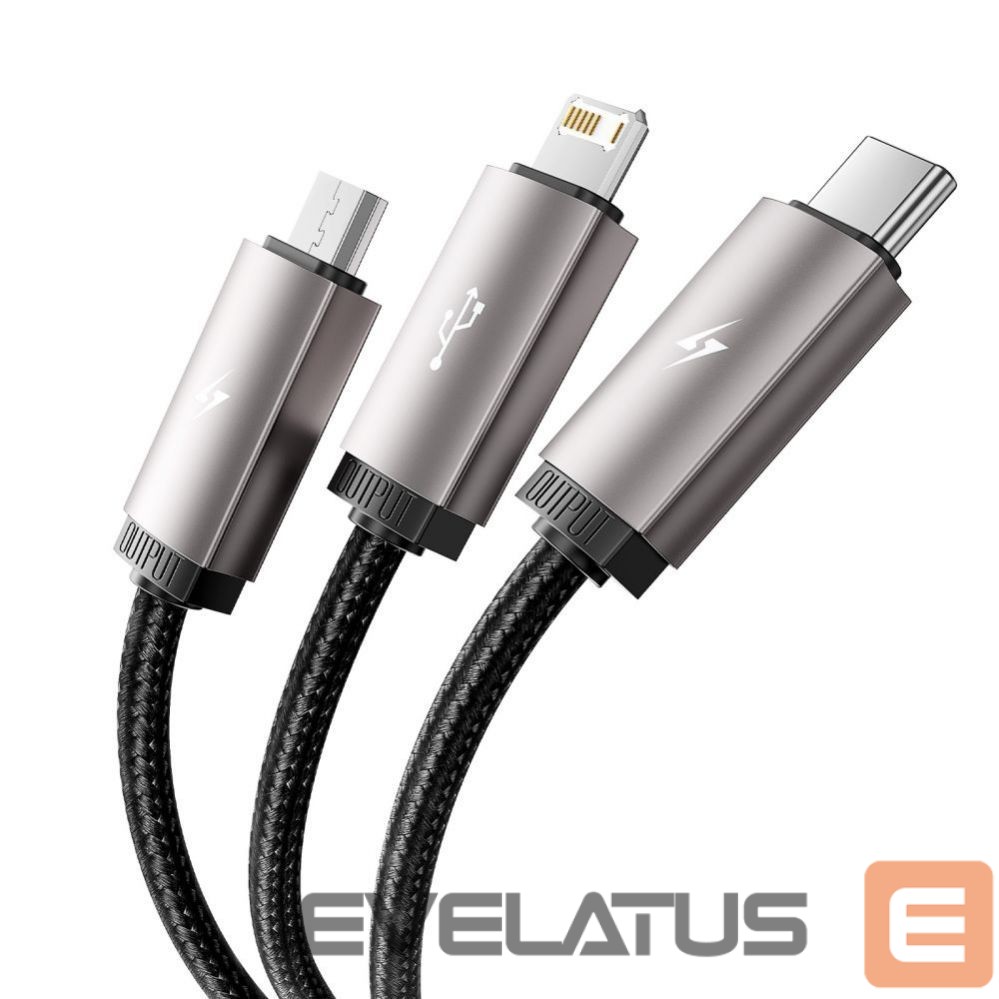 Kabelis Tech-Protect Tech-Protect UltraBoost 3in1 USB-A - Lightning / USB-C / micro USB 3.5A cable 1m - gray