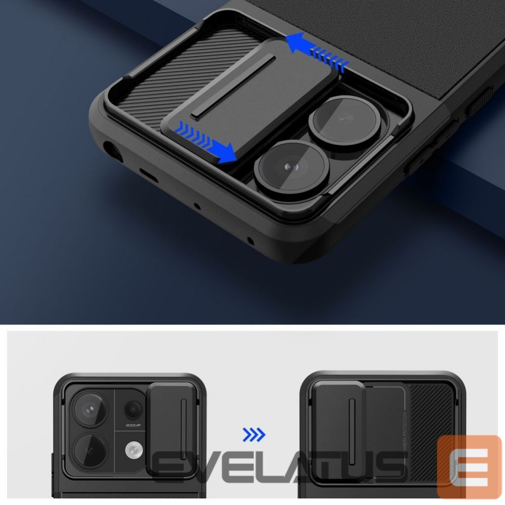 Nugarėlės dėklai Tech-Protect Tech-Protect Velar Cam+ Case for Xiaomi Redmi Note 13 Pro 5G / Poco X6 5G - Black