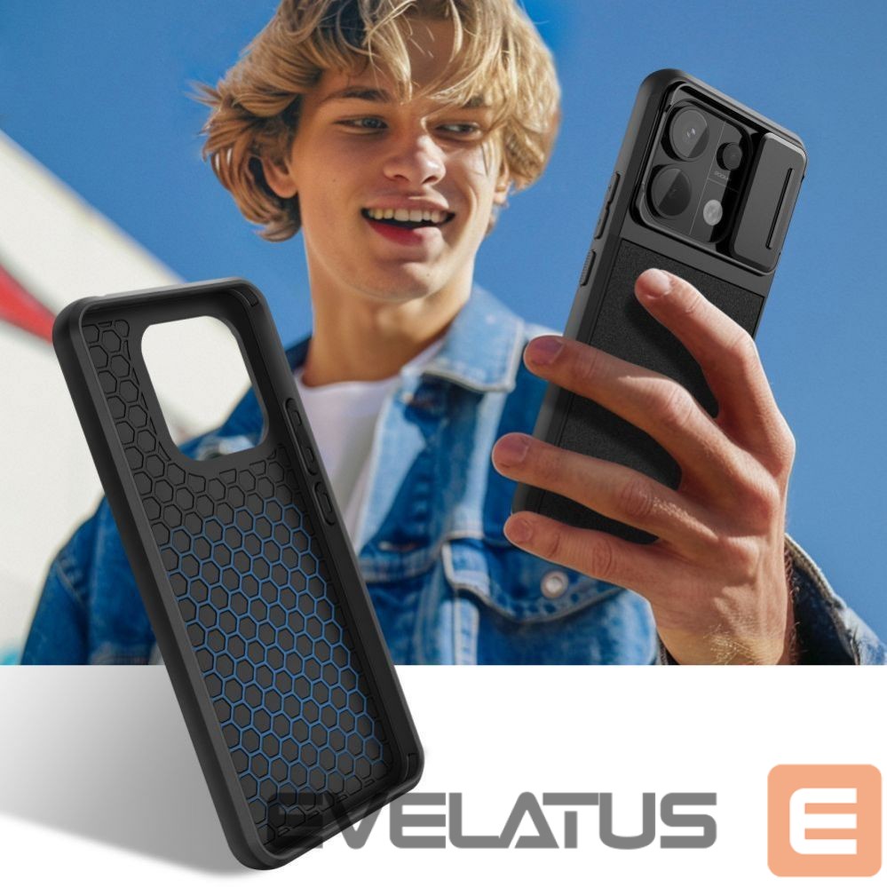 Nugarėlės dėklai Tech-Protect Tech-Protect Velar Cam+ Case for Xiaomi Redmi Note 13 Pro 5G / Poco X6 5G - Black