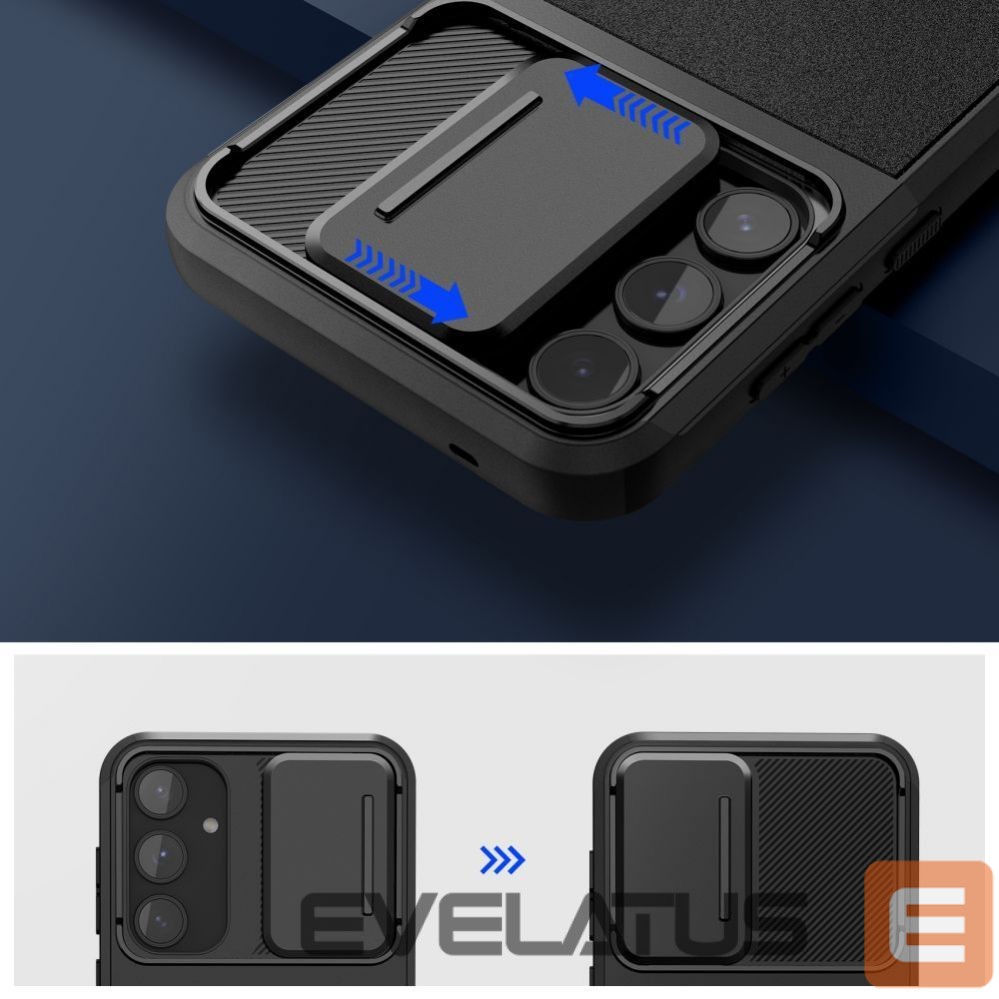 Nugarėlės dėklai Tech-Protect Tech-Protect Velar Cam+ Case for Samsung Galaxy A55 5G - Black