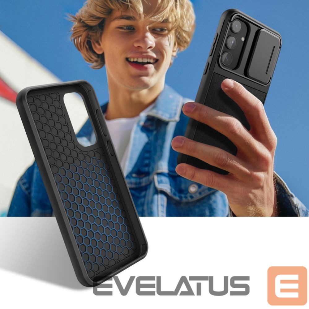 Nugarėlės dėklai Tech-Protect Tech-Protect Velar Cam+ Case for Samsung Galaxy A55 5G - Black