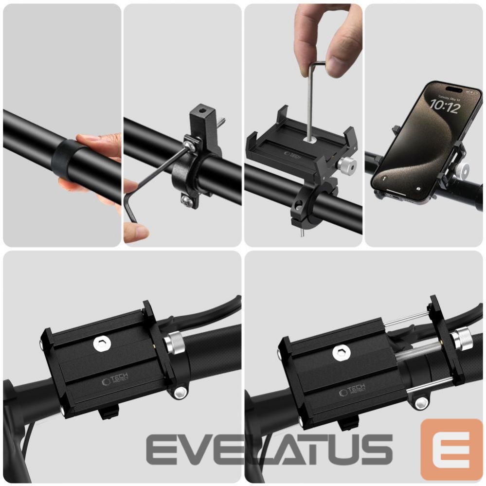 Automatinis laikiklis Tech-Protect Tech-Protect V4 Bike Handlebar Phone Holder - Black