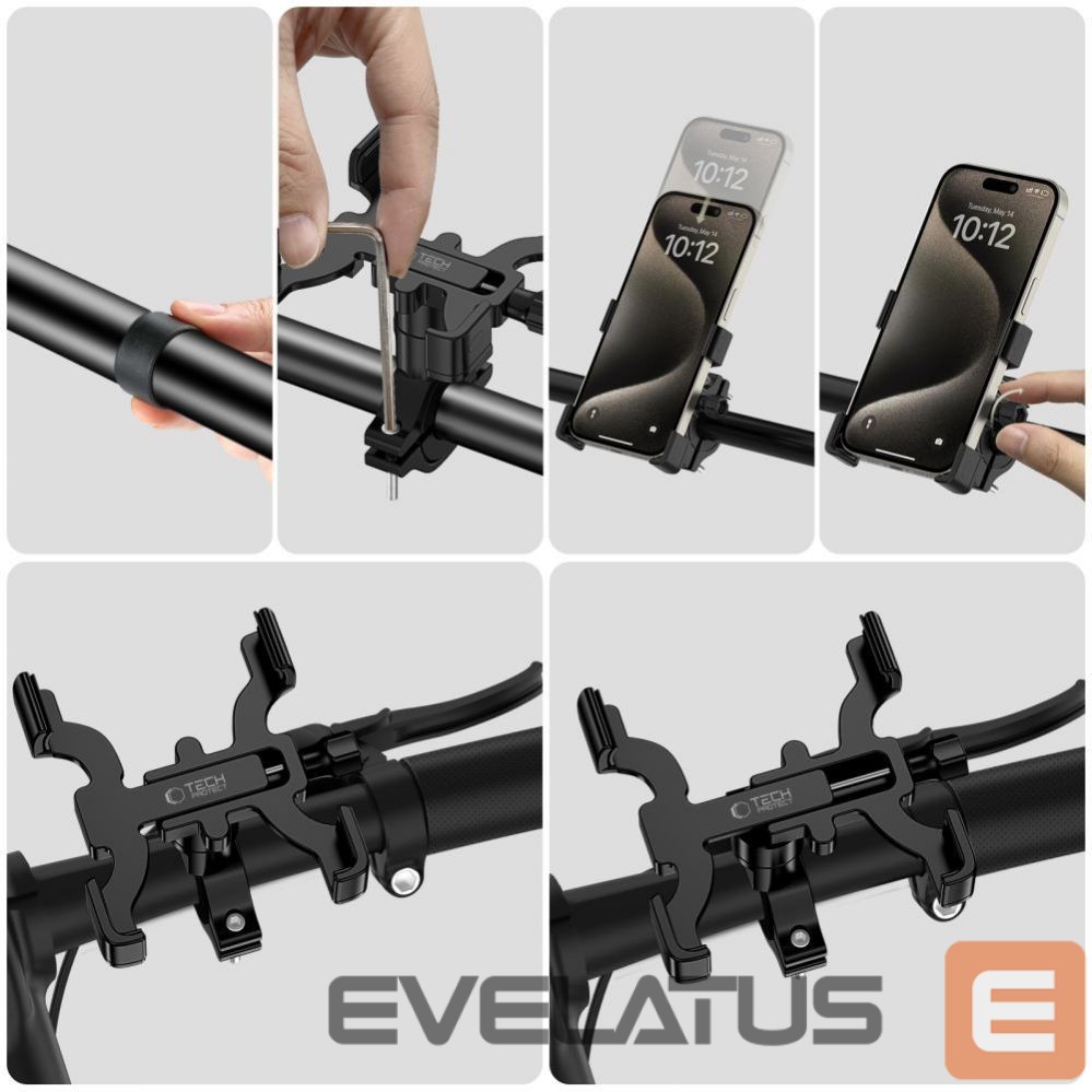 Automatinis laikiklis Tech-Protect Tech-Protect V3 Bike Phone Holder for Handlebars - Black