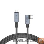 Kabelis Tech-Protect  Tech-Protect UltraBoost Max L USB-C 4.0 (straight) / USB-C 4.0 (angled) PD 240W 8K 40Gbps 1.5m Cable - Gray 