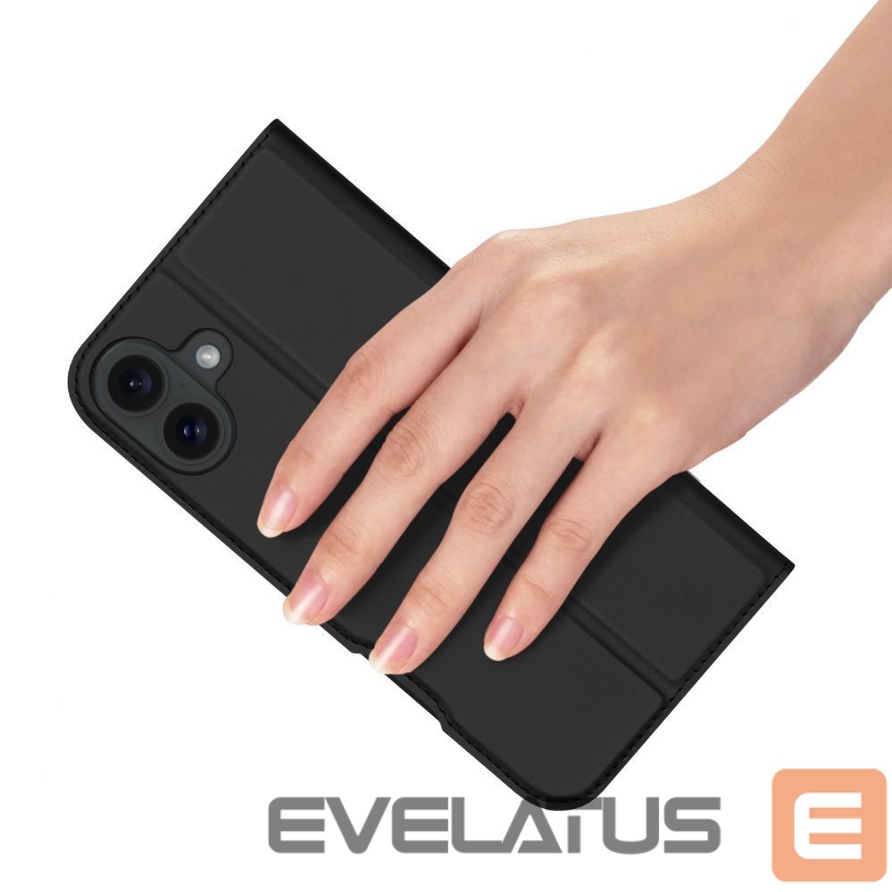 Nugarėlės dėklai Dux Ducis Dux Ducis Skin Pro iPhone 16 Plus Case with Flip and Card Slot - Black