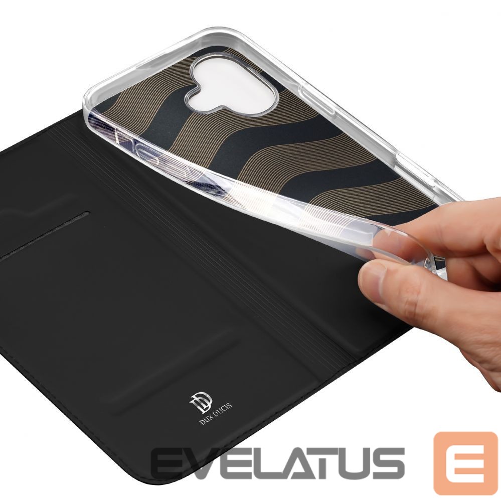Nugarėlės dėklai Dux Ducis Dux Ducis Skin Pro iPhone 16 Plus Case with Flip and Card Slot - Black