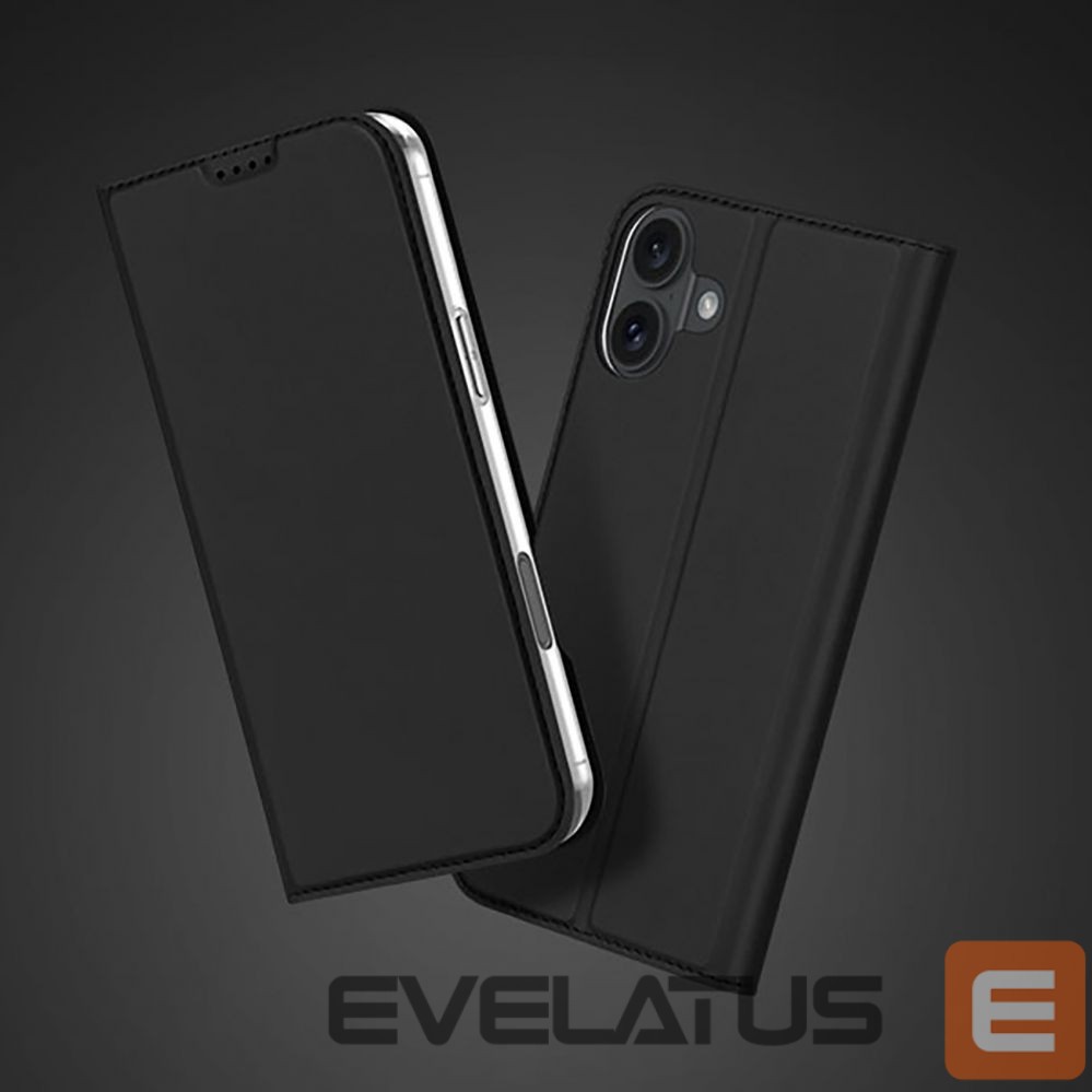 Nugarėlės dėklai Dux Ducis Dux Ducis Skin Pro iPhone 16 Plus Case with Flip and Card Slot - Black