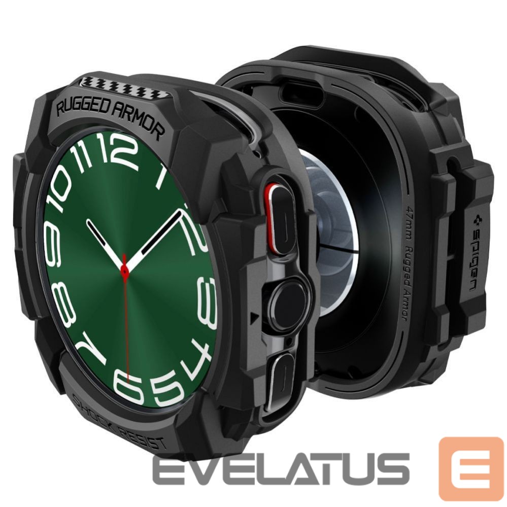 Nugarėlės dėklai Spigen Spigen Rugged Armor Case for Samsung Galaxy Watch Ultra (47mm) - Matte Black