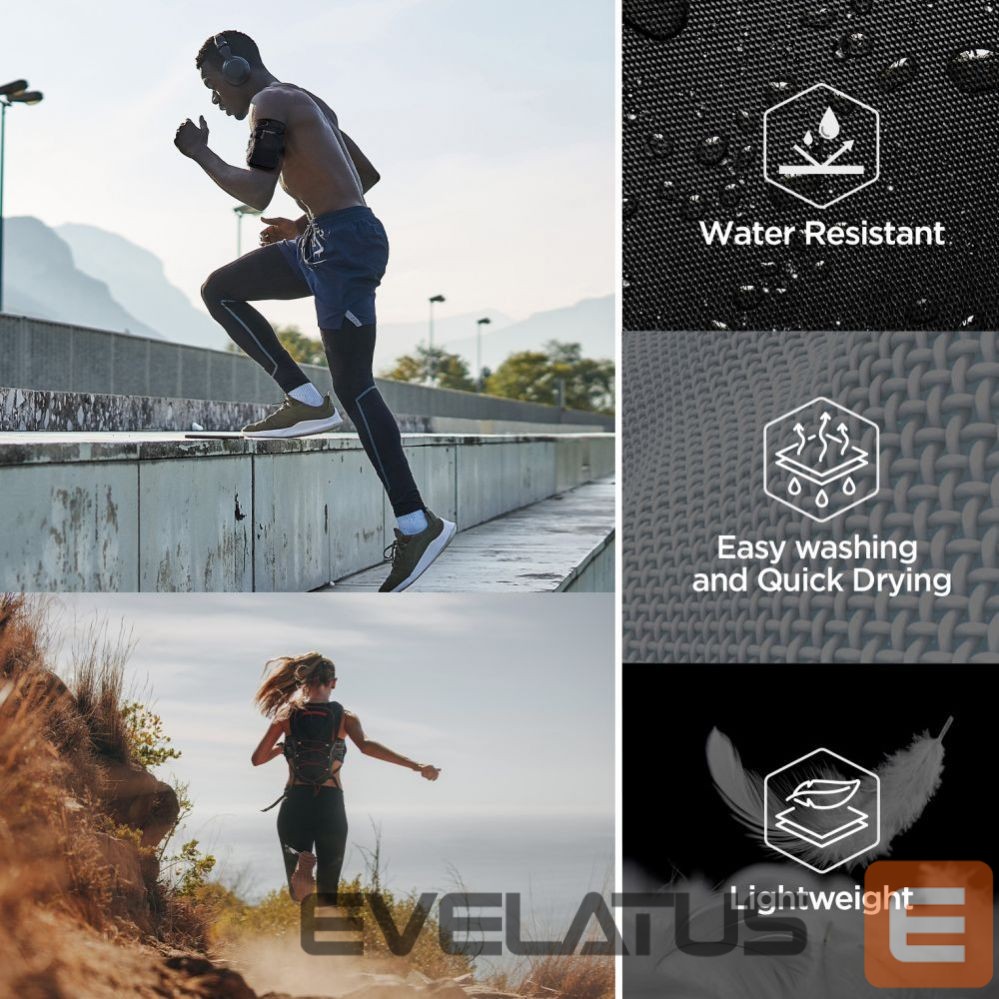 Nugarėlės dėklai Spigen Spigen Dynamic Shield A702 Armband - Black