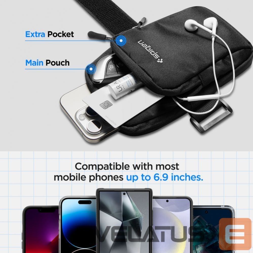 Nugarėlės dėklai Spigen Spigen Dynamic Shield A702 Armband - Black